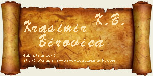 Krasimir Birovica vizit kartica